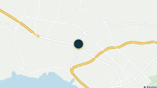 Where the building is, on the city map