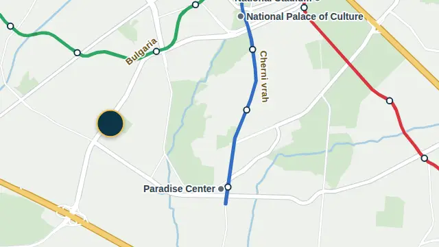 Where the building is, on the city map