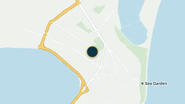 Where the building is, on the city map
