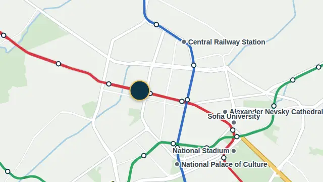 Where the building is, on the city map