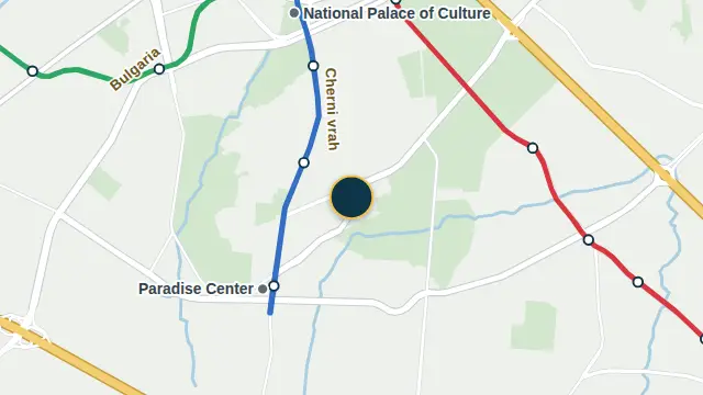 Where the building is, on the city map