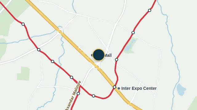 Where the building is, on the city map