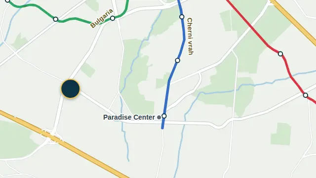 Where the building is, on the city map