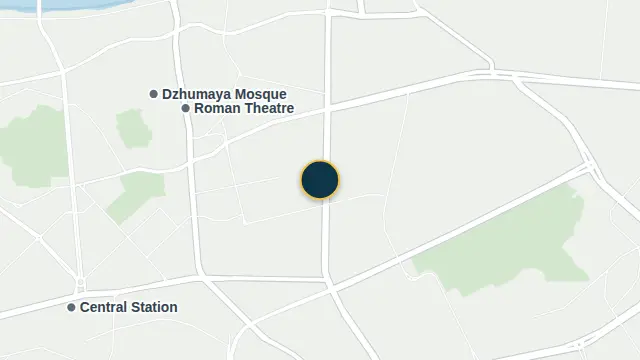 Where the building is, on the city map