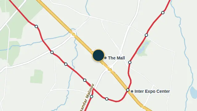Where the building is, on the city map