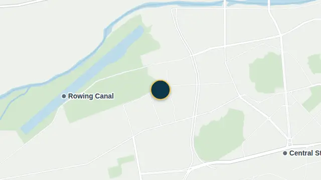 Where the building is, on the city map