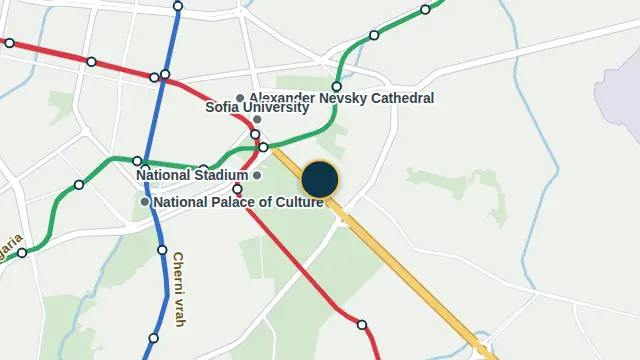 Where Polygraphia Office Center is, on the map of Sofia