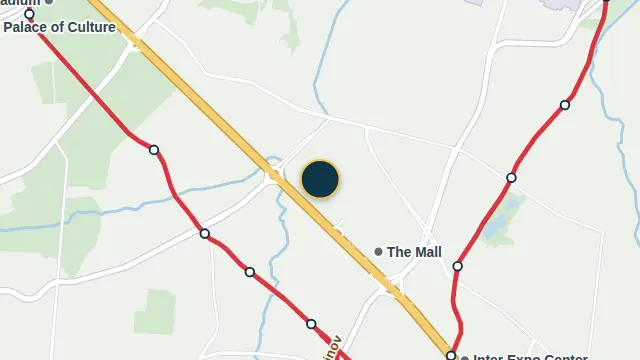 Where the building is, on the city map