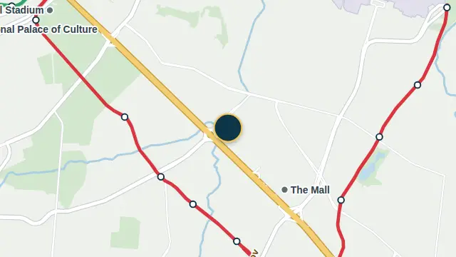 Where the building is, on the city map