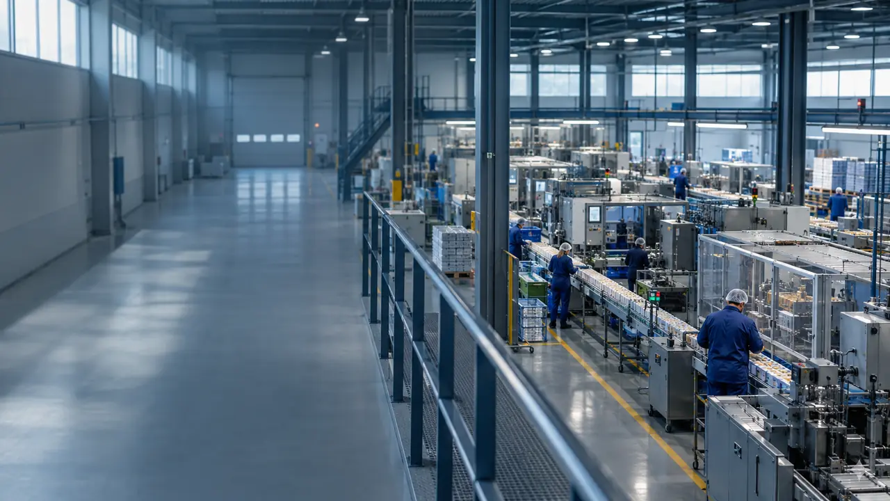 Production lines and workers inside a Bulgarian factory