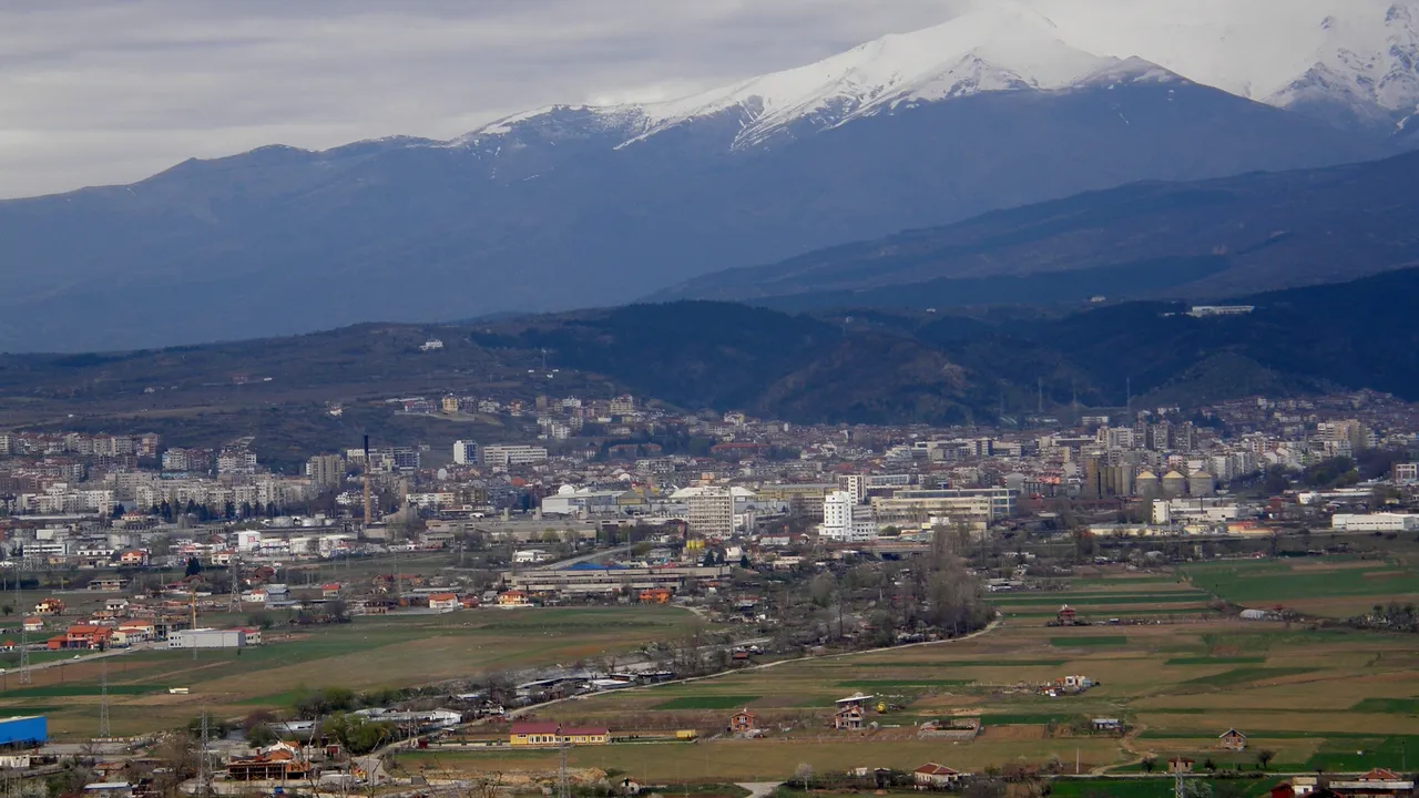 Blagoevgrad with the mountains behind