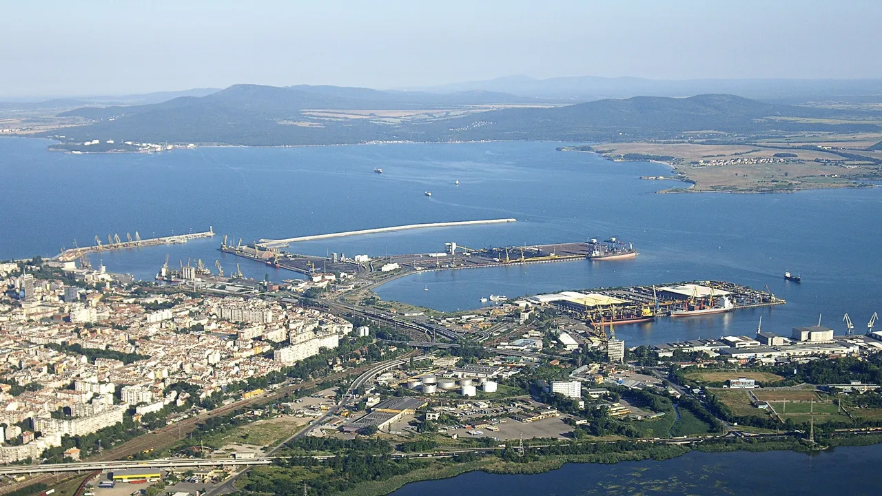Aerial view of Burgas and the Port of Burgas