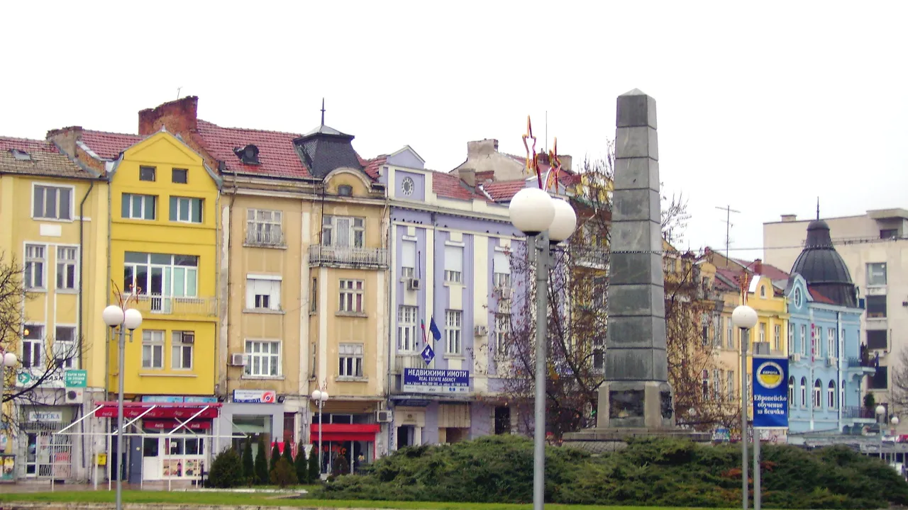 Buildings on the central square of Pleven
